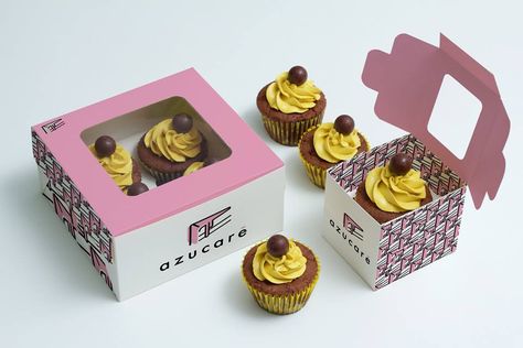 Cupcake Packaging, Cake Branding, Can Mockup, Bakery Boxes, Bakery Packaging, Dessert Boxes, Custom Cupcakes, Free Psd Mockups Templates, Cupcake Boxes