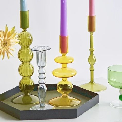 Glass Candle Holder $27.26 bit.ly/3hCYQMU Bamboo Candle, Candlestick Centerpiece, Elegant Candle Holders, Home Decoration Wedding, Glass Flower Vase, Angel Candle Holder, Flower Candle Holder, Glass Flower Vases, Crystal Candle Holder