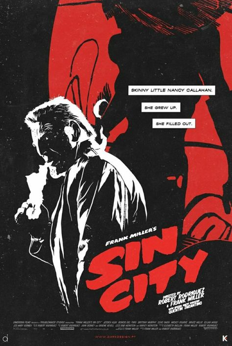 Sin City Movie Poster, Sin City Poster, Sin City Comic Art, Red Movie Poster, Sin City Comic, Sin City Movie, Frank Miller Sin City, Comic Poster, City Poster