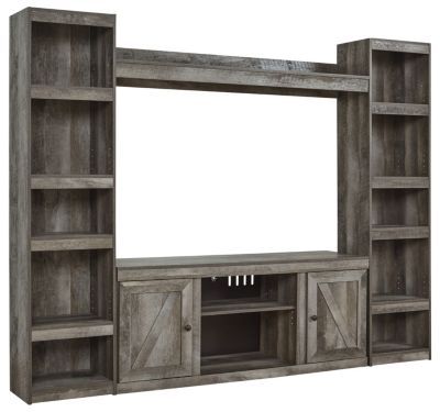 Grey Entertainment Center, Infrared Fireplace, Fireplace Entertainment Center, Entertainment Wall, Tv Stands And Entertainment Centers, Fireplace Inserts, Reclaimed Barn Wood, Electric Fireplace, Home Entertainment