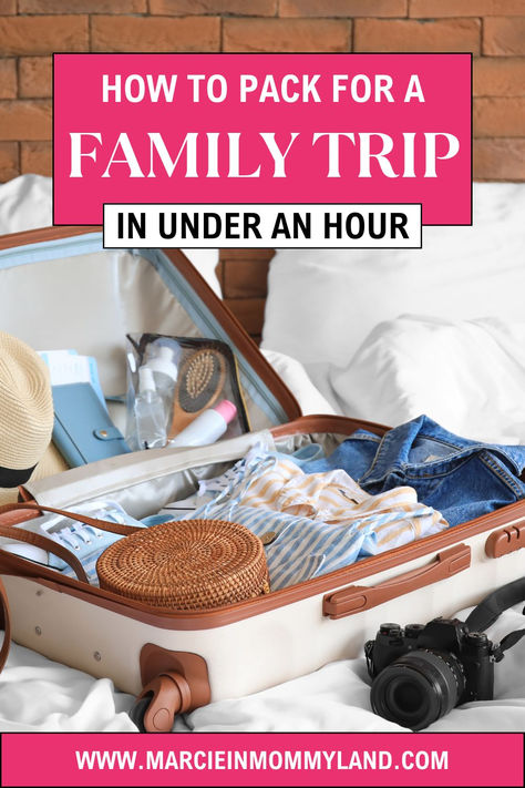 Overwhelmed by the thought of packing for your family vacation? Discover how to pack for your kids for any vacation in under an hour! Our ultimate packing list for family vacation simplifies the process, ensuring you don't forget a thing. From toddlers to teens, we've got the family packing list you need. Say goodbye to stress and hello to fun! Save this pin for packing advice that will make your next trip a breeze. Perfect for parents planning a packing list for vacation with kids. Packing For Family Vacation, Family Vacation Packing Hacks, Family Packing Hacks, Packing List For Vacation With Kids, 10 Day Packing List, Kids Packing List, Family Vacation Packing List, Packing Advice, Packing List Kids