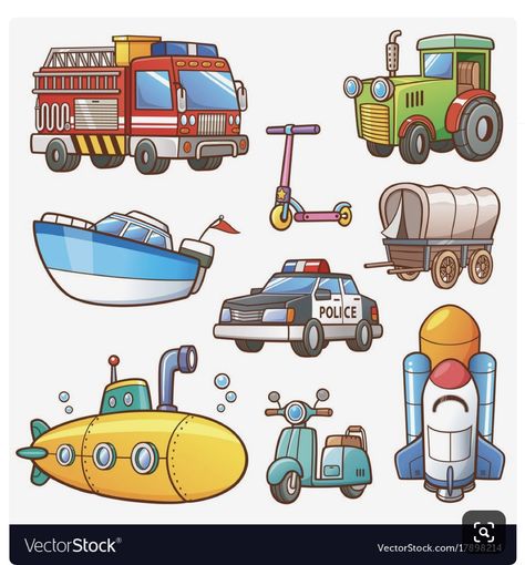 Cartoon Road, School Wall Art Ideas, Transportation Theme Preschool, Education Cartoon, Transport Illustration, How To Draw Anything, Boat Cartoon, Sensory Bag, Transportation Poster