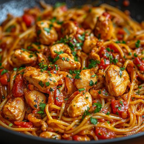 Easy Chicken Spaghetti Recipe Spaghetti And Chicken, Easy Chicken Spaghetti Recipe, Easy Chicken Spaghetti, Chicken Spaghetti Recipe, Chicken Spaghetti Recipes, Spaghetti Recipe, Chicken Spaghetti, One Pot Pasta, Spaghetti Recipes