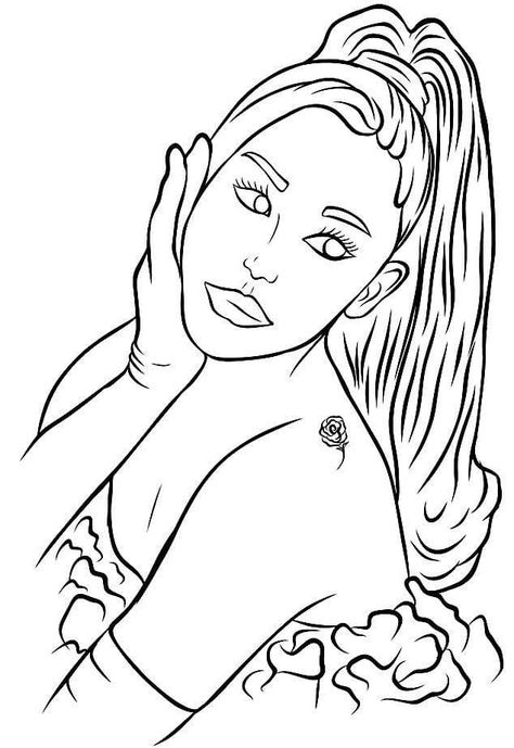 Pretty Ariana Grande Paw Patrol Christmas, Superhero Spiderman, Ariana Grande Drawings, Star Coloring Pages, Unique Coloring Pages, Sketches Of People, Coloring Supplies, Planning Printables, Coloring Book Art