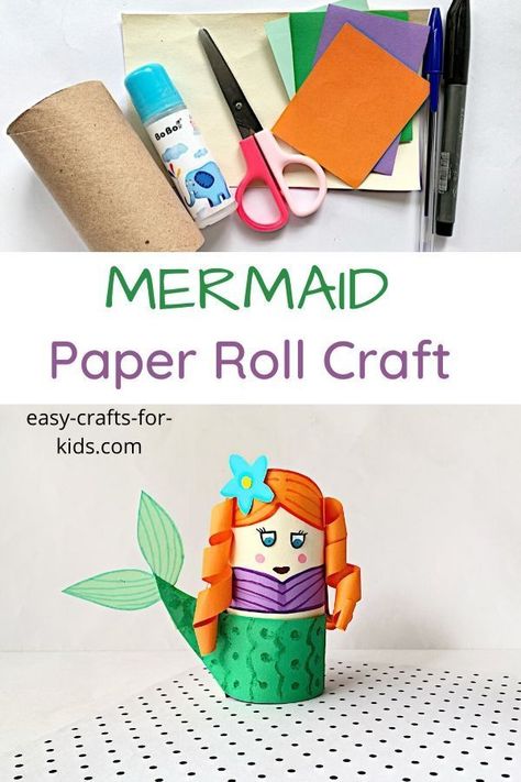 Disney Crafts For Kids, Toilet Paper Roll Craft, Kids Toilet, Princess Crafts, Roll Craft, Mermaid Crafts, Art Projects For Kids, Toilet Paper Roll Crafts, Paper Roll Crafts