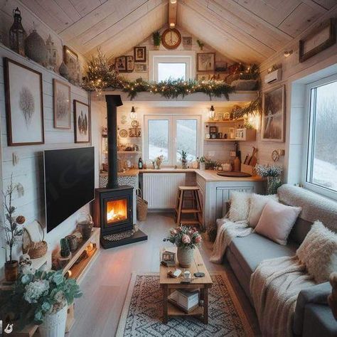 Tiny House Lounge, Shed House Interior Ideas, Tiny Home Living Room, Tiny Cottage Interior, Miramar Florida, Tiny House Living Room, Shed Interior, House Big, Tiny House Interior Design