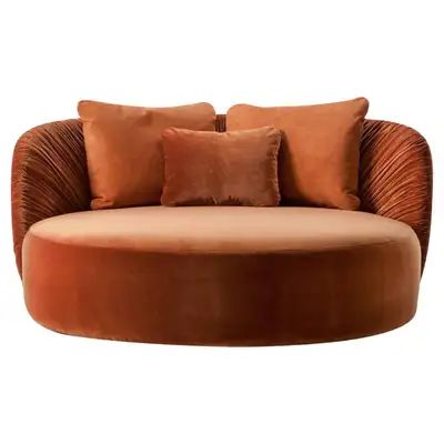 1stDibs: Antique and Modern Furniture, Jewelry, Fashion & Art Round Couch, Luxury Arm Chair, Orange Sofa, Round Sofa, Lounge Sofa, Leather Armchair, Upholstered Sofa, Interior Decoration, Sofa Covers