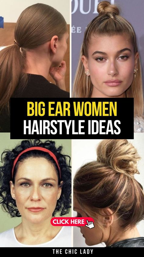 Top 15 Flattering Hairstyles for Women with Big Ears Hairstyles For Big Ears For Women, Hairstyle For Big Ears, Hairstyles For Big Ears, Ear Hairstyles, Long Beach Waves, 15 Hairstyles, Short Pixie Cuts, Elegant Updos, Flattering Hairstyles