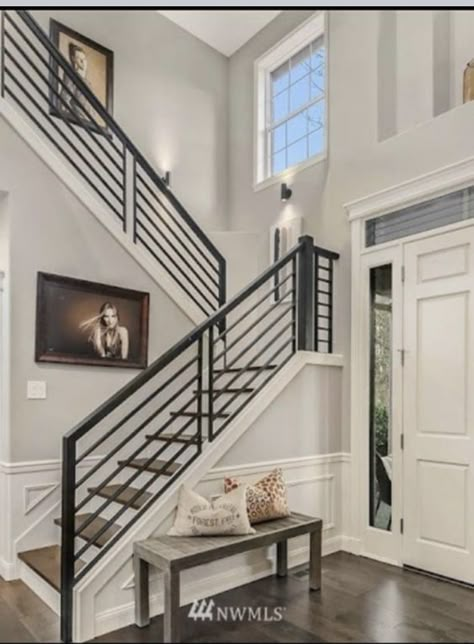 Indoor Stairs, Austin House, Staircase Interior Design, Staircase Wall Decor, Staircase Railing, Staircase Railing Design, Stairs Design Interior, Basement Living, Stairs Ideas