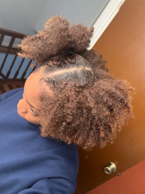 Honey Brown 4c Natural Hair, Dyed Type 4 Natural Hair, Short 4c Hair Dyed, Natural Hair Dyed Brown, Black Girls Dyed Hair Ideas 4c, Brown Natural Hair Black Women, Honey Brown 4c Hair, 4c Hair Color, Brown Afro Hair