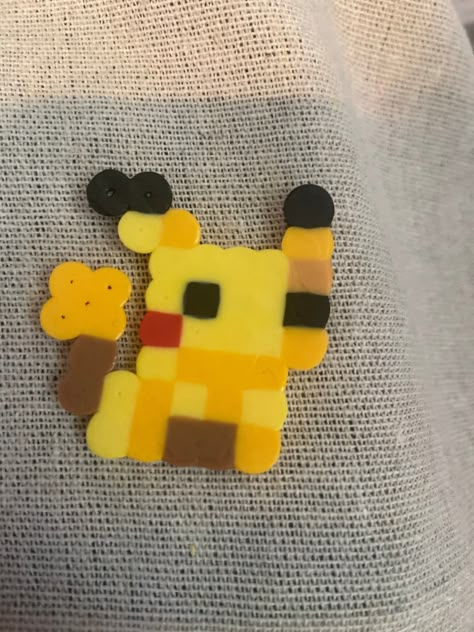 Handmade Pikachu perler bead Perler Bead Beach Patterns, Yellow Perler Bead Patterns, Perler Bead Pikachu, Perler Pikachu, Pikachu Perler Bead Pattern, Duck Perler Beads, Pokemon Diy Crafts, Pikachu Perler Beads, Hama Pearls Ideas