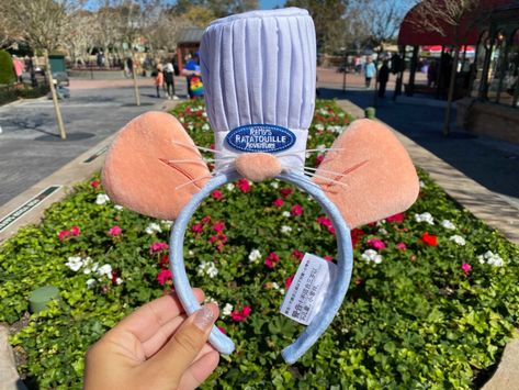 PHOTOS: Remy's Ratatouille Adventure Ride Merchandise Released Early at EPCOT; Remy Ear Headband, Talking Plush, and More Now on Sale in France Pavilion - WDW News Today Walt Disney World Orlando, Disney Mouse Ears, Disney Cuties, Disney Minnie Mouse Ears, Disney Headbands, Disney Paris, Disney Mouse, Disney Fanatic, Disney Bag