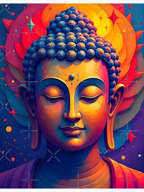 "Vibrant Abstract Colorful Modern Art Buddha Painting" Poster for Sale by Dev-Ang | Redbubble Abstract Buddha, Buddha Pictures, Buddha Drawing, Colorful Modern Art, Buddha Painting Canvas, Baby Buddha, Rama Krishna, Buddha Art Drawing, Art Buddha