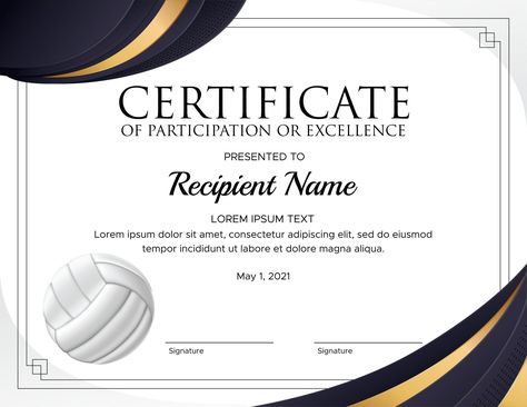 Volleyball Award Certificates: Editable Templates & Custom Designs Volleyball Certificate, Copy And Paste Fonts, Sports Awards, Award Certificates, Certificate Design, Instagram Music, Truck Design, A Cell, Some Text