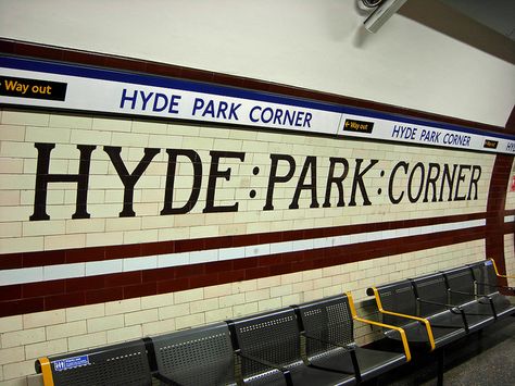 Hyde Park Corner Tube Station by Diorama Sky, via Flickr London Underground Tube, Hyde Park Corner, London Underground Stations, London Pride, Underground Station, Hyde Park London, London Family, London Tube, London Baby