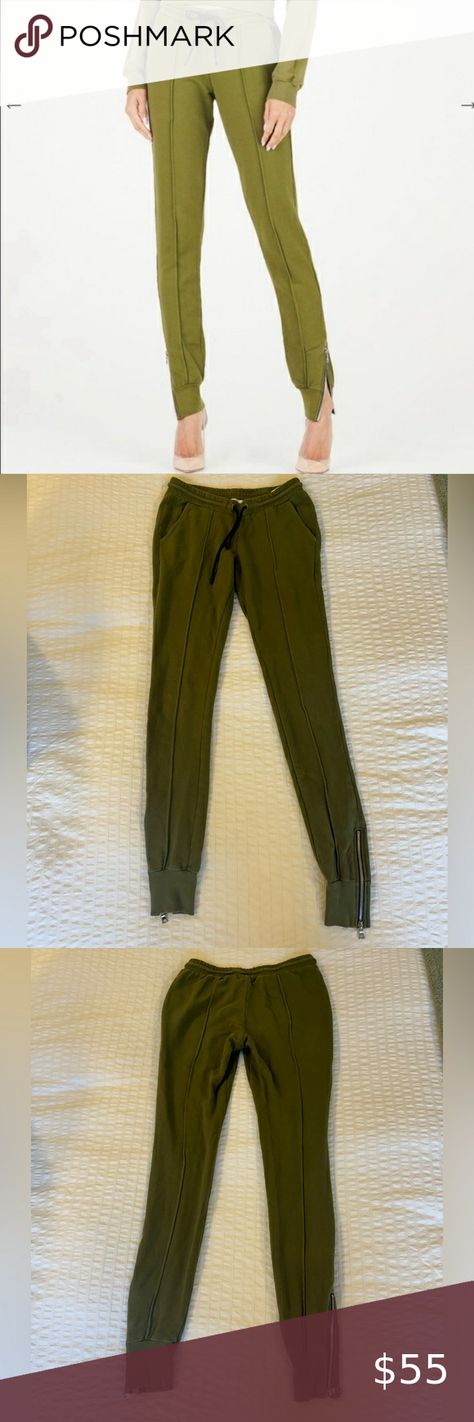 Cotton citizen Milan zip ankle joggers size xs Cotton Citizen, Jogger Sweatpants, Army Green, Milan, Sweatpants, Best Deals, Pants, Green, Closet