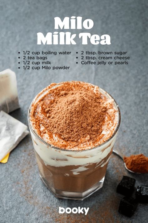 Milo Drink Recipe, Milo Milkshake Recipe, Resep Mojito, Milo Drink, Milo Recipe, Milk Tea Recipes, Iced Drinks Recipes, Tea Drink Recipes, Resep Smoothie