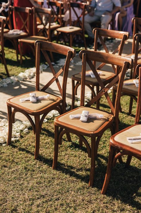 riviera maya mexico wedding ceremony. Wooden crossback chair and wedding favor. 

ceremonia en la riviera maya con sillas de madera crossback. Wooden Wedding Chairs, Outside Wedding Ceremonies, Cross Back Chair, Wedding Ceremony Chairs, Ceremony Chairs, Crossback Chairs, Riviera Maya Mexico, Outside Wedding, Wooden Cross