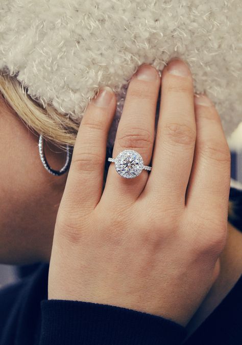 Shine bright from every angle with this gorgeous Round Halo French-set Diamond Engagement Ring by Ascot Diamonds Simple Halo Engagement Ring, Ring With Halo, Round Halo Engagement Rings, Wedding Rings Round, Round Halo, Beautiful Wedding Rings, Diamond Engagement Wedding Ring, Wedding Rings Halo, Round Engagement Rings