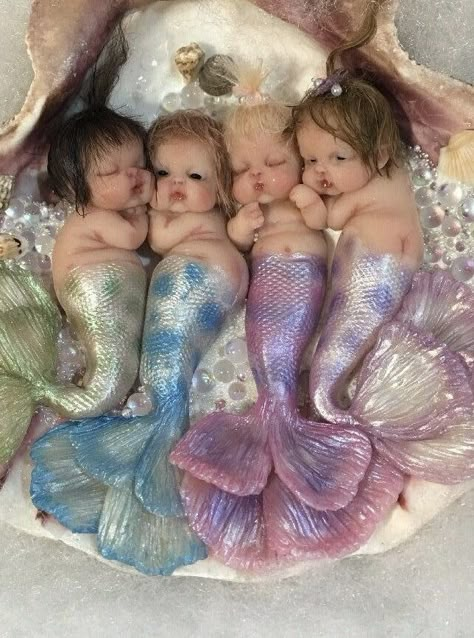 Clay Mermaid, Polymer Clay Mermaid, Funny Mind Tricks, Mermaid Shell, Clay Baby, Pencil Drawings Easy, Baby Fairy, Affirmations For Happiness, Luck Quotes