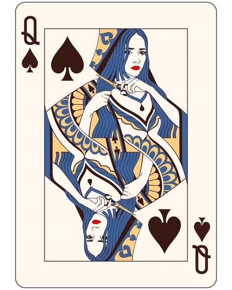 black frame  Mahdieh Farhadkiaei on Instagram: “♠️ Queen Of Spades ©” Playing Cards Art, Playing Cards Design, 카드 디자인, Arte Inspo, Playing Card, The Queen, Card Art, Art Wallpaper, Art Inspo