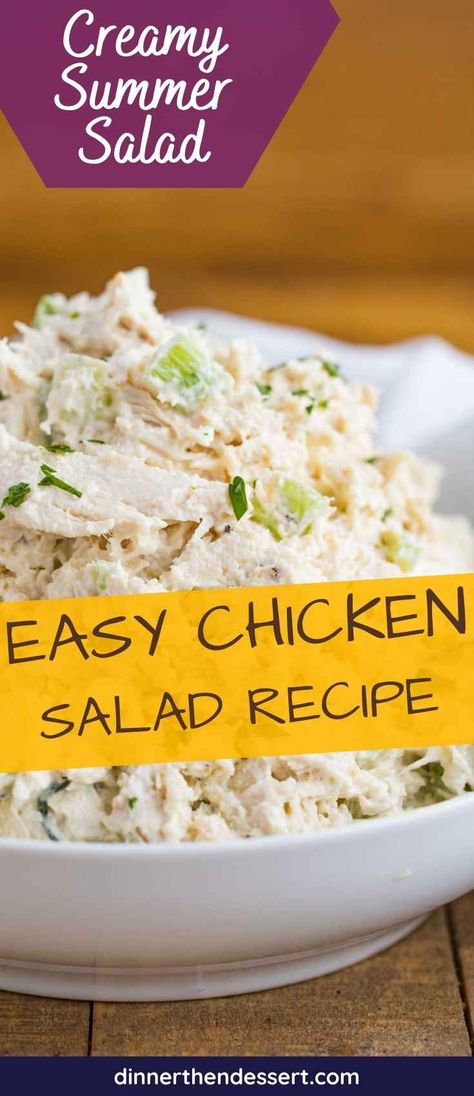 Classic Chicken Salad is the PERFECT combo of seasoned chicken, creamy mayonnaise, lemon juice, crunchy celery, and almonds, ready in minutes! Perfect as a main course or on sandwiches! Classic Chicken Salad, Best Chicken Salad Recipe, Easy Coleslaw, Chicken Salad Recipe Easy, Easy Chicken Salad, Mouthwatering Food, Food Tattoos, Bbq Chicken Salad, Classic Sandwich