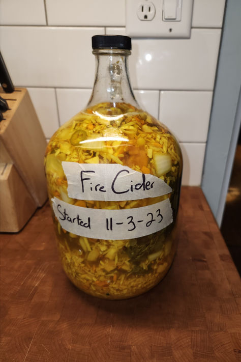 Fire Cider Benefits, Cedar Fever, Fire Cider Tonic, Cider Recipes, Homemade Medicine, Fire Cider Recipe, Medicine Recipes, Medicine Garden, Diy Mixes