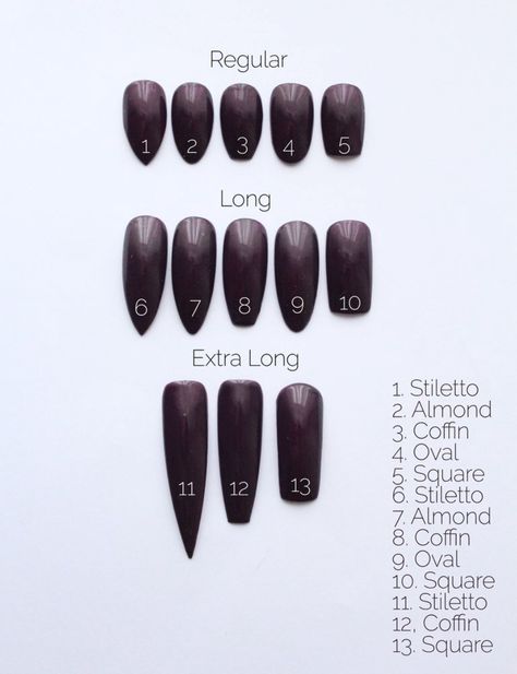 Nail size chart Angel Nails, Kiara Sky, Acrylic Nail Shapes, Different Nail Shapes, Organic Nails, Acrylic Nail Set, Nails Matte, Almond Acrylic Nails, Summer Acrylic Nails