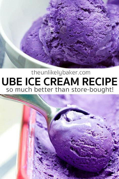 Ube Ice Cream Filipino Desserts, Frozen Ube Recipes, Ube Ice Cream Recipe, Philippine Desserts, Island Desserts, Filipino Bakery, Ube Recipe, Ube Desserts, Ube Dessert