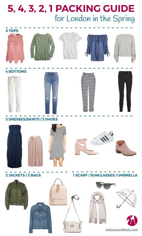 What to Pack for London in the Spring via @suitcaseheels London Tourist Outfit Spring, Summer Fashion London, Packing For Spring In Europe, Travel Capsule Wardrobe Spring 2023, Spring Packing Outfits, What To Pack For London In May, What To Pack For London In April, London In February Outfits, London Packing List Spring