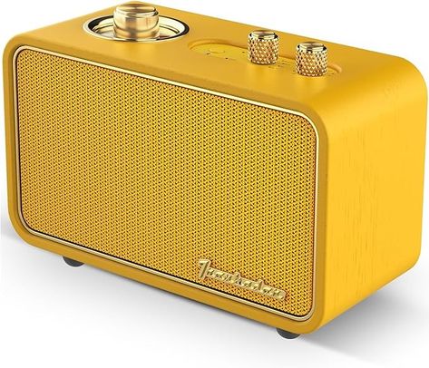 Amazon.com: TRENBADER Retro Bluetooth Speaker Artlink Stero Wireless Speaker Walnut Wooden AM/FM Radio Small Vintage Bluetooth Speaker with Bluetooth 5.0 Connection for Gift, Party, Travel, Office,Home Yellow… : Electronics Travel Office, Wireless Speaker, Bluetooth Speakers Portable, Wireless Speakers, Bluetooth Speakers, Office Home, Fm Radio, Vintage Yellow, Bluetooth Speaker