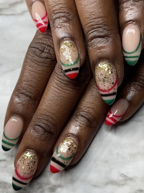 Kwanzaa Nail Designs, Kwanzaa Nails, Makeup Model, Kwanzaa, Pretty Design, Holiday Nails, Acrylic Nail Designs, Model Hair, Swag Nails