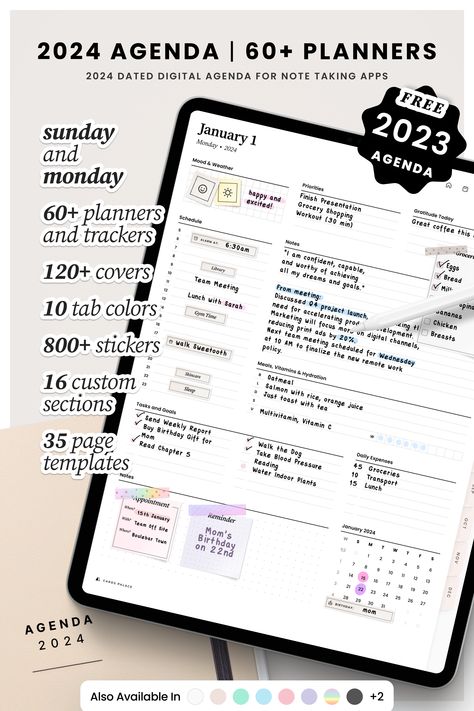 Goodnotes Android, Track Goals, Sunday Workout, Planner Setup, Digital Organization, Agenda Template, Samsung Tablet, Agenda Planner, Task Management