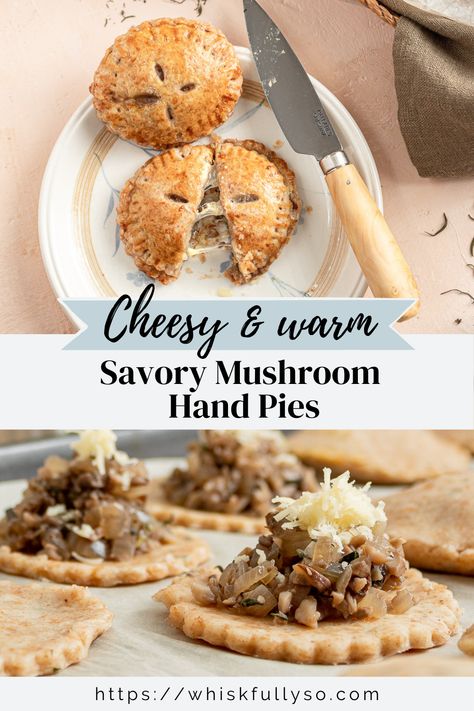 Savory Vegetarian Hand Pies, Mushroom Hand Pies Recipes, Egg Hand Pies, Hand Pie Recipes Savory, Savory Hand Pies With Premade Pie Crust, Savory Mini Pies, Baked Hand Pies Recipes, Hand Pies Recipes Savory, Christmas Hand Pies