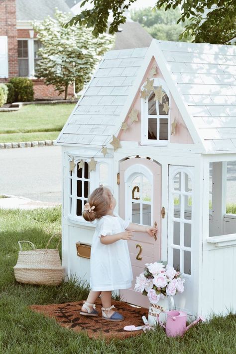 // p l a y h o u s e Costco Playhouse, Cedar Playhouse, Outside Playhouse, Toddler Garden, Playhouse Plans, Diy Playhouse, Backyard Playhouse, Build A Playhouse, Wendy House