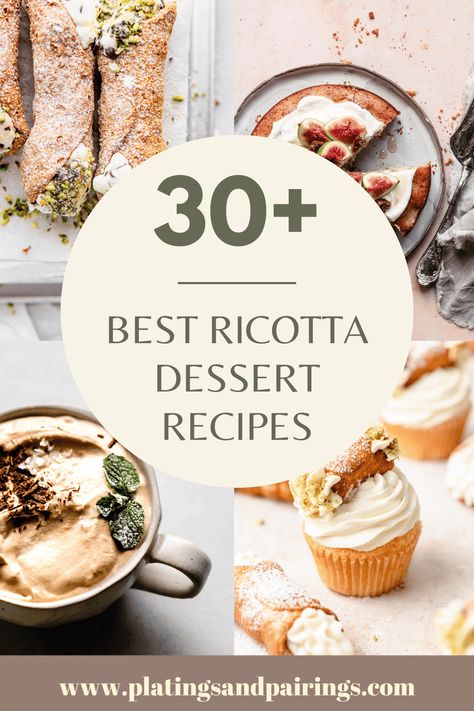 Ricotta Mousse Recipes, Ricotta Tart Desserts, Dessert Recipes Using Ricotta Cheese, Easy Ricotta Dessert, Ricotta Sweet Recipes, Ricotta Healthy Recipes, Ricotta Baking Recipes, Ricotta Deserts Recipes, Desserts With Ricotta Cheese