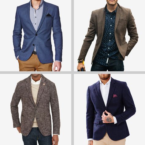 Sport Coat vs. Blazer vs. Suit Jacket - The GentleManual | A Handbook for Gentlemen & Scoundrels Blazer Vs Suit Jacket, Casual Sport Coats, Mens Fashion Suits Casual, Mens Fashion Dressy, Dressy Jackets, Mens Fashion Blazer, Formal Mens Fashion, Mens Fashion Suits, Suits Coats