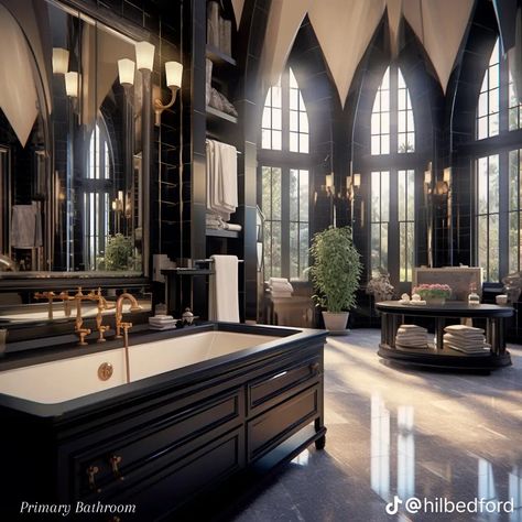 Modern Gothic House Interior, Gothic Style House, Modern Gothic House, Cathedral House, Gothic Modern House, Modern Gothic Home, Gothic Homes, Gothic Revival House, Goth Houses