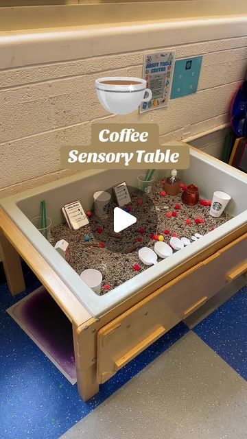 Preschool Vibes on Instagram: "This week at our sensory table, we're exploring with a coffee sensory bin! We’ve filled it with coffee beans, and students can follow the recipe cards to create fun coffee “recipes.” It's a great way to engage their sense of touch and smell while practicing following directions!" Fun Coffee Recipes, Preschool Vibes, Preschool Sensory, Sense Of Touch, Sensory Table, Sensory Bin, Following Directions, Sensory Bins, Coffee Recipes