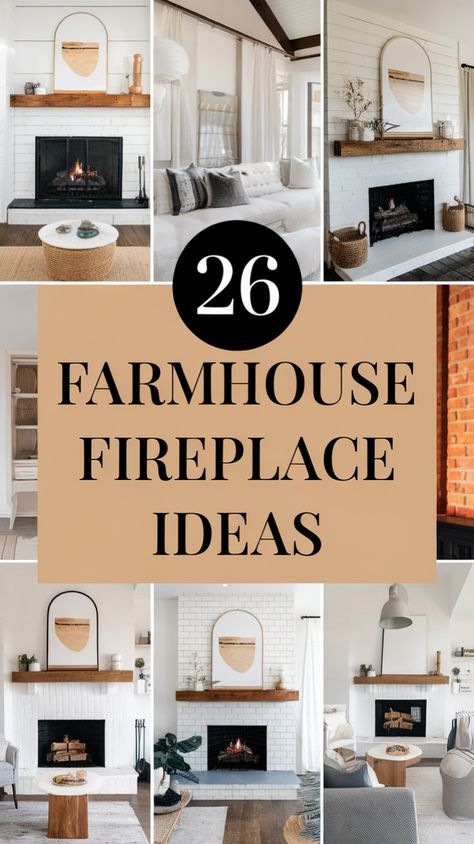 Upgrade your home’s aesthetic with these stylish farmhouse fireplace ideas. Ideal for creating a warm and inviting atmosphere. Explore more on our site!

Farmhouse Fireplace Inspiration: 26 Ideas to Try
Create the perfect cozy nook with these beautiful farmhouse fireplace designs. Perfect for enhancing the rustic charm of your home. Check out more ideas on our site! Split Mantle Fireplace, Natural Wood Fireplace Mantels, Fireplace Screen Ideas Farmhouse, Kitchen Fireplace Mantle Decor, Wood Mantle On Brick Fireplace, Wood Fireplace Remodel, Farmhouse Style Fireplace Ideas, Tv Mantle Decorating Ideas, Tv Wall Mantle