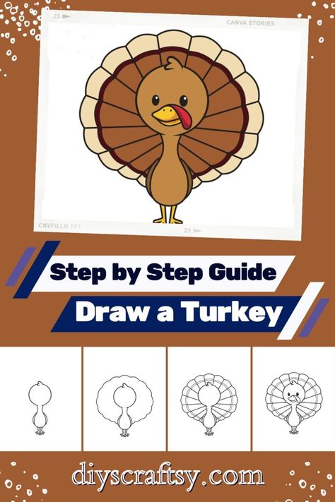 20 Turkey Drawing Ideas - How To Draw Turkey - DIYsCraftsy Draw Turkey, Draw A Turkey, Steps To Draw, Turkey Drawing, Turkey Bowl, Body Outline, Artist Tips, Bird Drawing, Unique Drawings