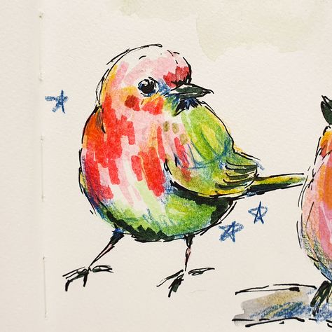 Let’s Sketch Birds – using Watercolors, Markers & Colored Pencils – Susanne Rose Art Flowers With Colored Pencils, Watercolor Birds Tutorial, Flower Painting Tutorial, Bird Sketches, Bird Watercolor Art, How To Sketch, Paintings Easy, Learn Watercolor Painting, Bird Watercolor Paintings