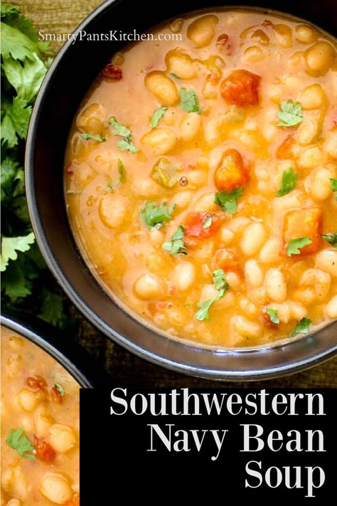 Dry Navy Bean Recipes, Summer Bean Soup, Simple Soup Recipes Healthy, Recipes For Navy Beans, Recipes With Navy Beans, 7 Bean Soup Recipe, Canned Navy Bean Recipes, Soups With Beans Healthy, Can Bean Soup Recipes