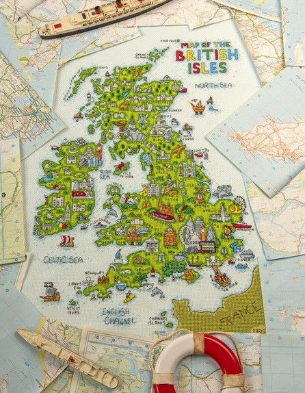 Cross Stitch Map, British Isles Map, England Landscape, Quick Cross Stitch, Stitch Fabric, Cross Stitch Needles, Cross Stitch Fabric, Cross Stitch Ideas, Stitch Ideas