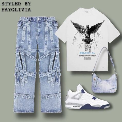 Blue And White Streetwear Outfit, Jordan 4 Retro Midnight Navy Outfit, Navy Blue 4s Outfit, Navy Blue Jordan 4s Outfit, Midnight Navy 5s Outfit, Jordan 4 Navy Blue Outfit, Midnight Navy 3s Outfit, Midnight Navy Jordan 4 Outfit, Outfits With Jordan 4s