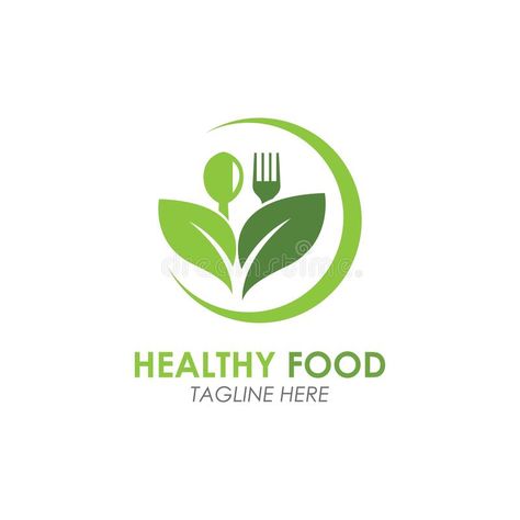 Healthy Food Logo Fork With Green Leaves Decoration Vector Icon. Healthy Food Logo Fork With Green Leaves Decoration Vector Icon vector illustration Home Food Logo Design, Nutrition Logo Ideas Design, Healthy Lifestyle Logo, Health Food Logo, Healthy Logo Ideas, Green Leaves Decoration, Nutrition Logo Ideas, Tasty Logo, Nutrition Logo Design