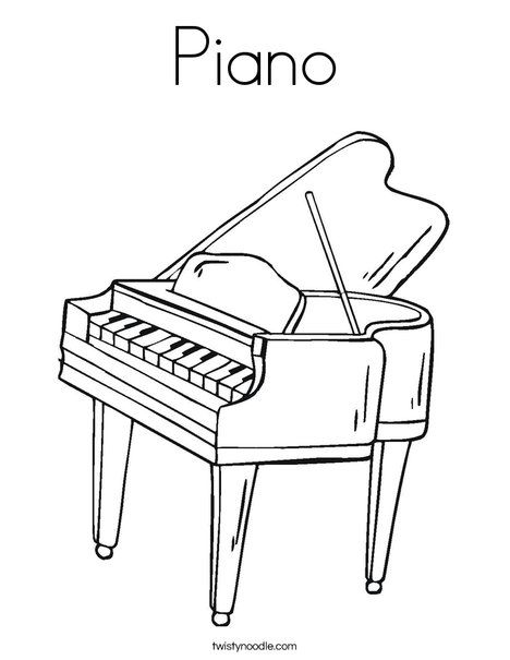 Piano Coloring Page for Kids - Twisty Noodle Piano Coloring Pages, Music Coloring Sheets, Teaching Music Theory, Musical Instruments Drawing, Music Clipart, Piano Teaching Resources, Twisty Noodle, Music Lessons For Kids, Music Keyboard