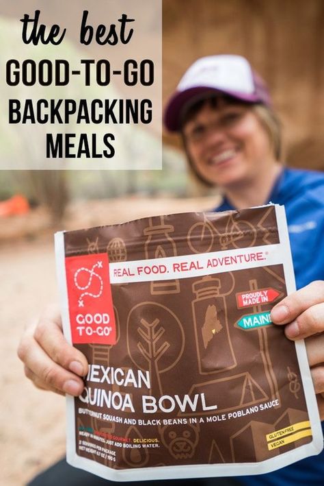 Looking for easy, healthy and tasty food for your next backpacking trip? Here’s a review of my 6 favorite Good-To-Go Meals that will take your backpacking menu to the next level. To Go Meals, Go Foods, Beginner Backpacking, Backpacking For Beginners, Trail Food, Camping Menu, Backpacking Meals, Hiking Food, Backpacking Trip