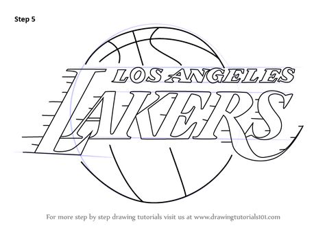 Learn How to Draw Los Angeles Lakers Logo (NBA) Step by Step : Drawing Tutorials Los Angeles Drawing Art, Kobe Bryant Drawing Easy, Lakers Drawing, Add Drawings, Logo Step By Step, Los Angeles Lakers Logo, Rare Tattoos, Basketball Drawings, Name Drawings