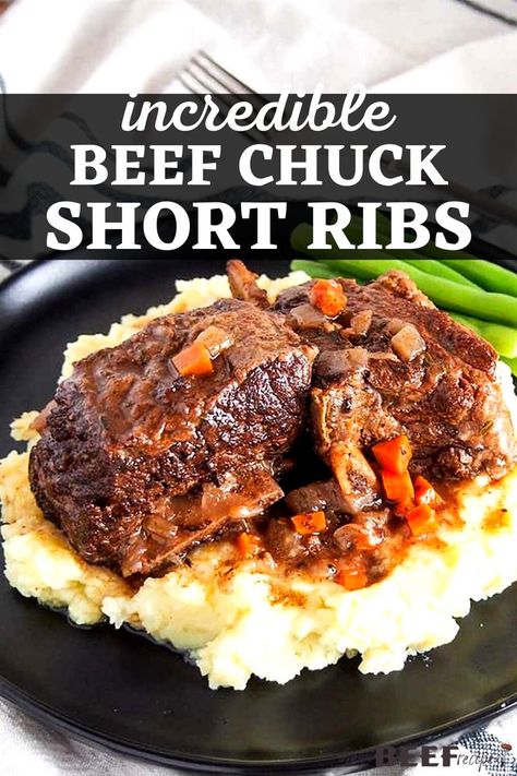 Chuck Short Ribs, Short Ribs Crock Pot, Slow Cooker Beef Short Ribs, Beef Chuck Short Ribs, Slow Cooker Short Ribs, Short Ribs Slow Cooker, Beef Ribs Recipe, Beef Short Rib Recipes, Slow Cooker Ribs